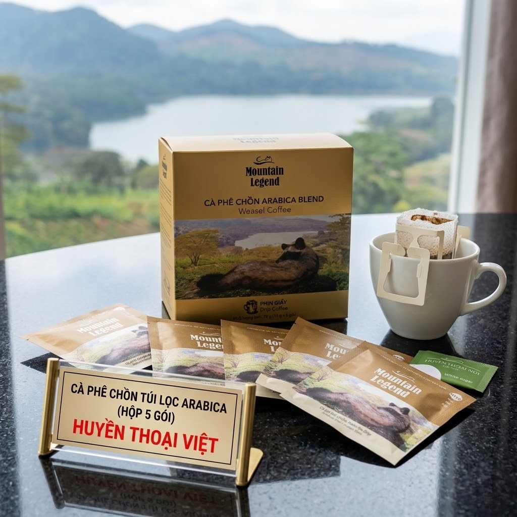 Cà phê Chồn túi lọc Arabica 75 gram - Hương vị tinh tế mọi lúc mọi nơi